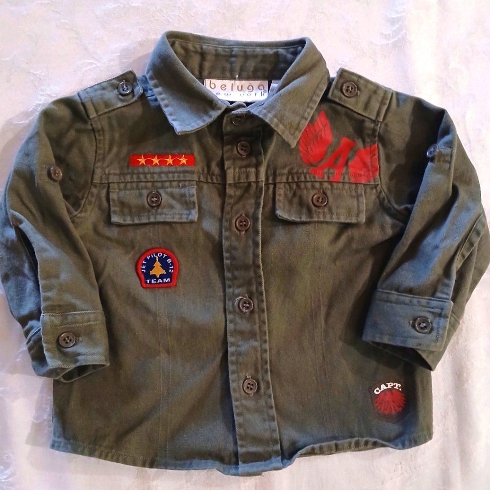 Kids 12 M Military Green Jacket